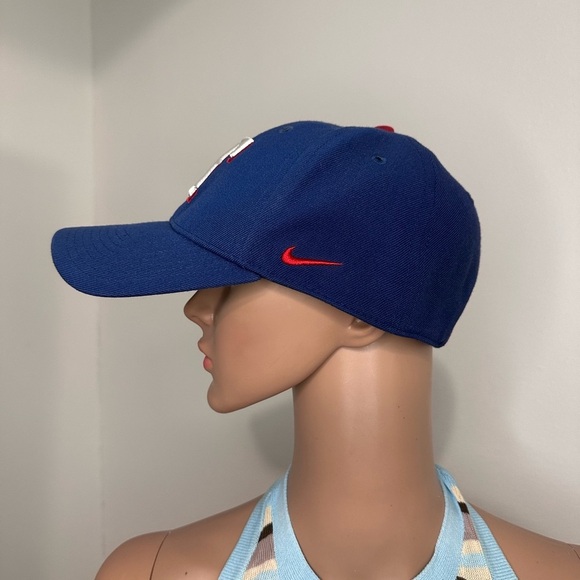 Texas Rangers Hat Cap Strap Back Blue Red MLB Baseball Logo Nike Legacy91 - Picture 5 of 10